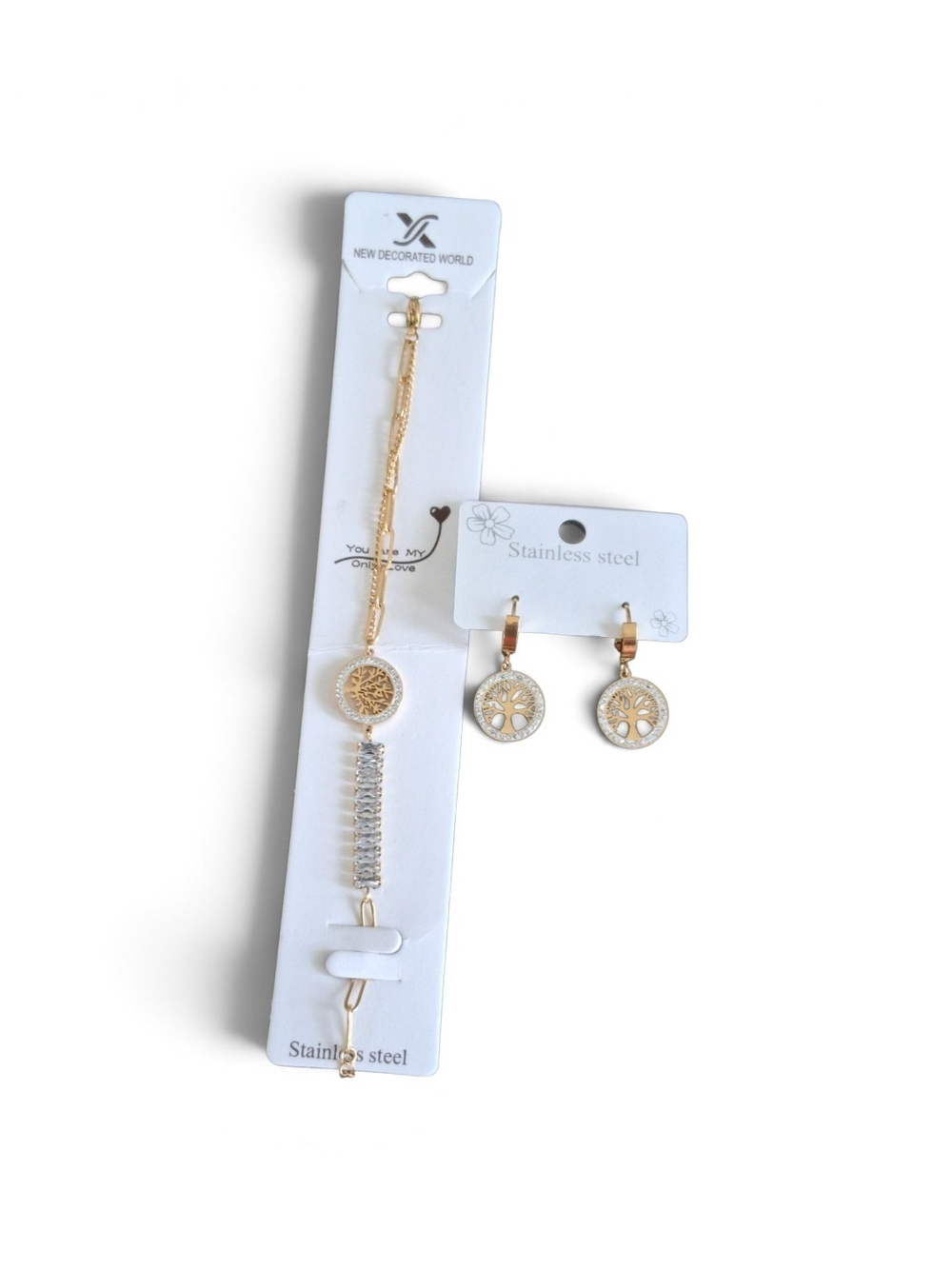No Boundaries Gold-Tone Tree of Life Bracelet and Earring Set